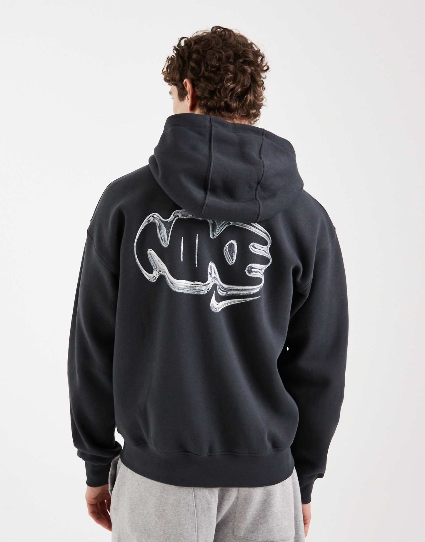 Nike bubble back print zip up hoodie in grey