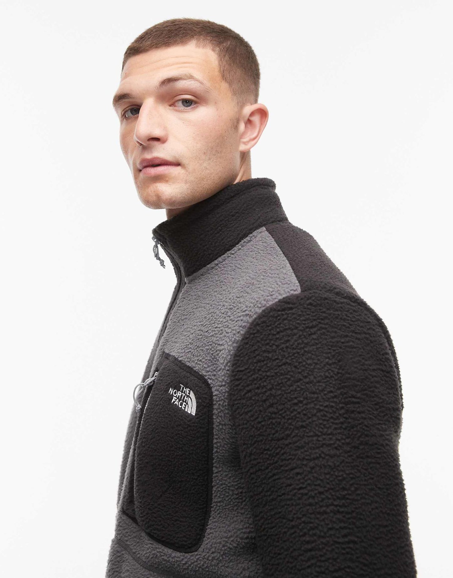 The North Face Yumiori full zip colourblock fleece in grey
