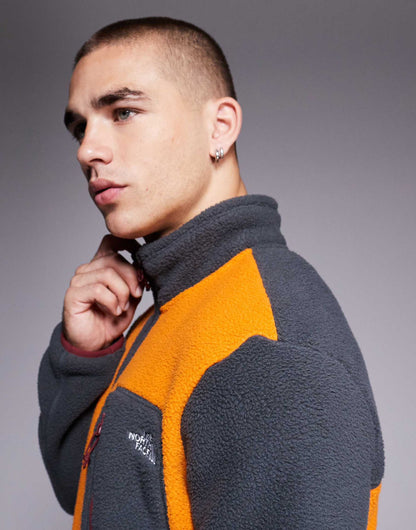 The North Face Yumiori full zip colourblock fleece in orange