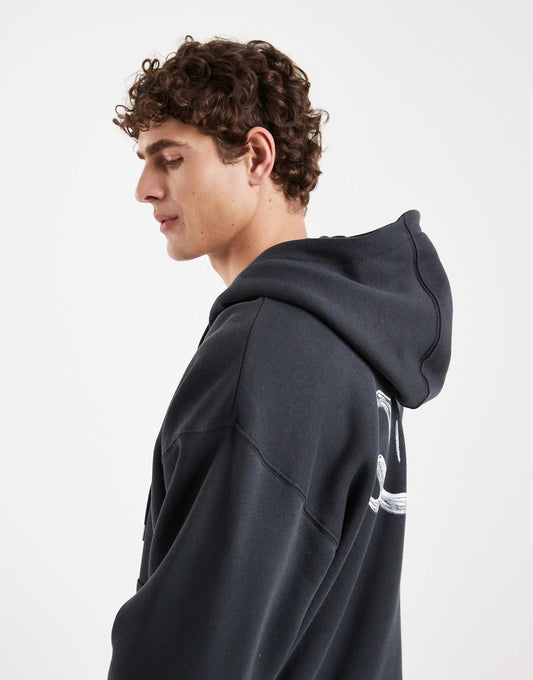 Nike bubble back print zip up hoodie in grey